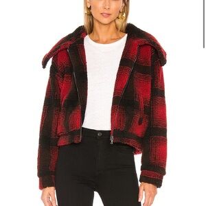 SUPERDOWN - Candy Zip Front Jacket - Red Plaid